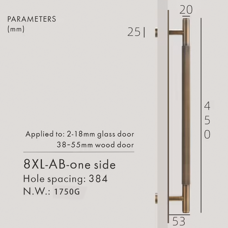 Dooroom Brass Knurled Door Handles Double Door Wood Door Shower Room Single Side Double Side Matt Gold Black Antique Brass Pulls DOOROOM