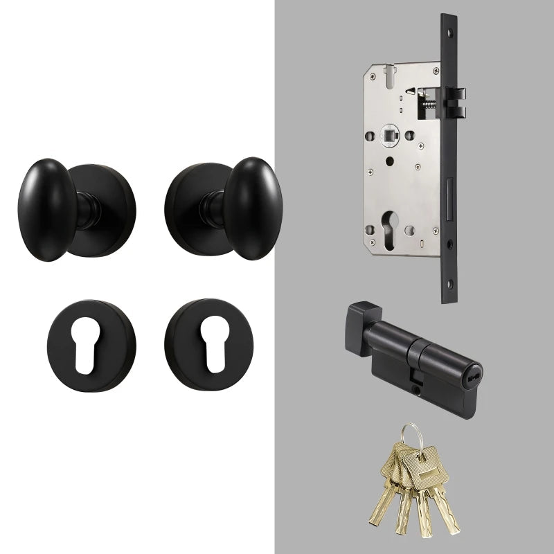 Dooroom Brass Door Lock Set Modern Interior Bedroom Bathroom Double Wood Door Lever Set Dummy Privacy Passage Hidden Door Lock DOOROOM