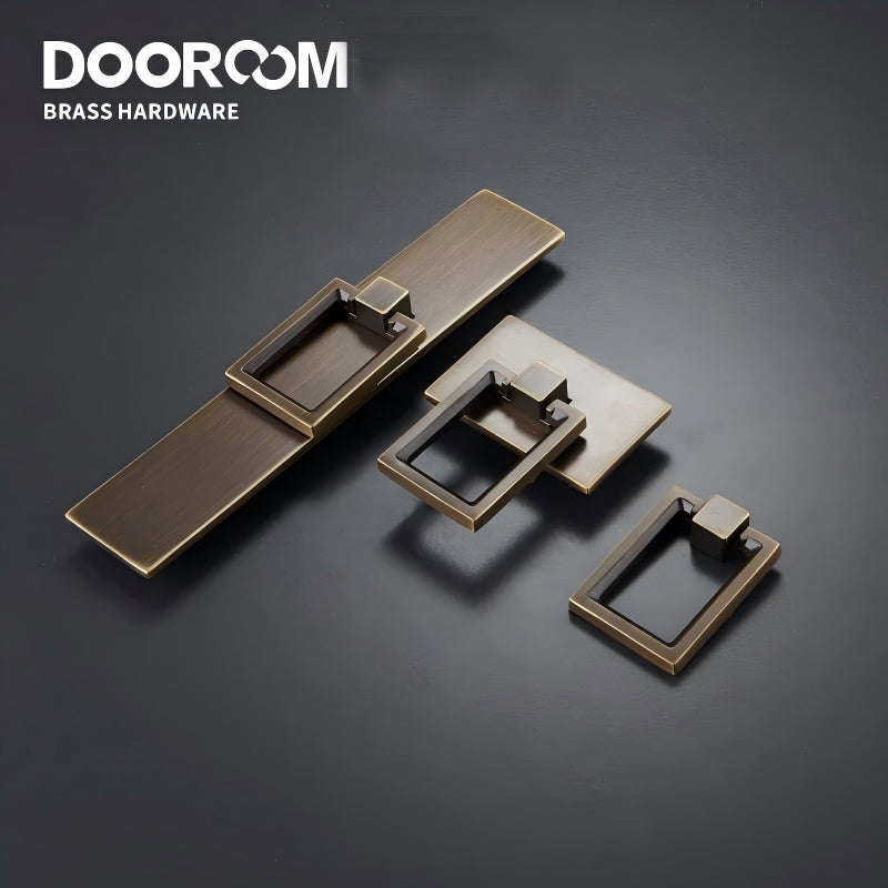 Dooroom Brass Furniture Handle Wardrobe Dresser Cupboard Cabinet Drawer Pull Modern Southeast Asia HK American Knob Black Bronze DOOROOM