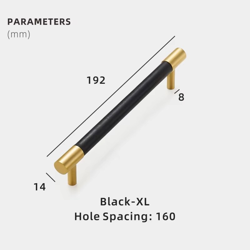 Dooroom Brass Furniture Handles Real Leather Nordic Simple Pulls Cupboard Wardrobe Dresser Shoe Box Drawer Wine Bar Cabinet Knob DOOROOM