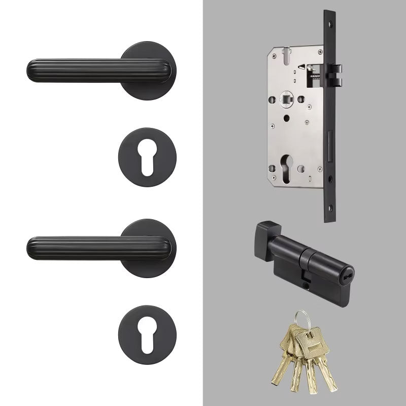 Dooroom Brass Door Lock Set Modern Simple European Interiror Bedroom Bathroom Double Wood Door Lever Set Dummy Handle Knob DOOROOM