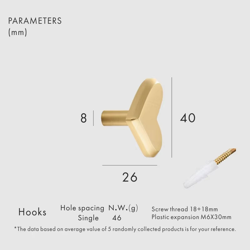 Dooroom Brass Heart Shaped Furniture Handles Wardrobe Dresser Cupboard Cabinet Drawer Shoe Box Knobs Clothes Hangers Wall Hooks DOOROOM