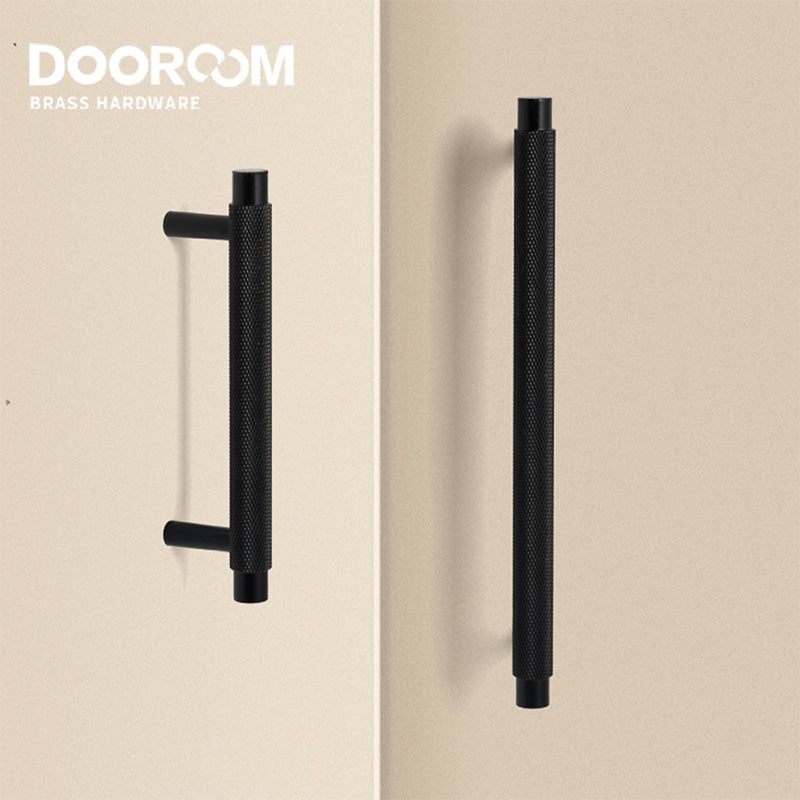 Dooroom Brass Furniture Handles Modern Knurled Antique Brass Cupboard Wardrobe Dresser Shoe Box Drawer Cabinet Knobs T-Bar DOOROOM