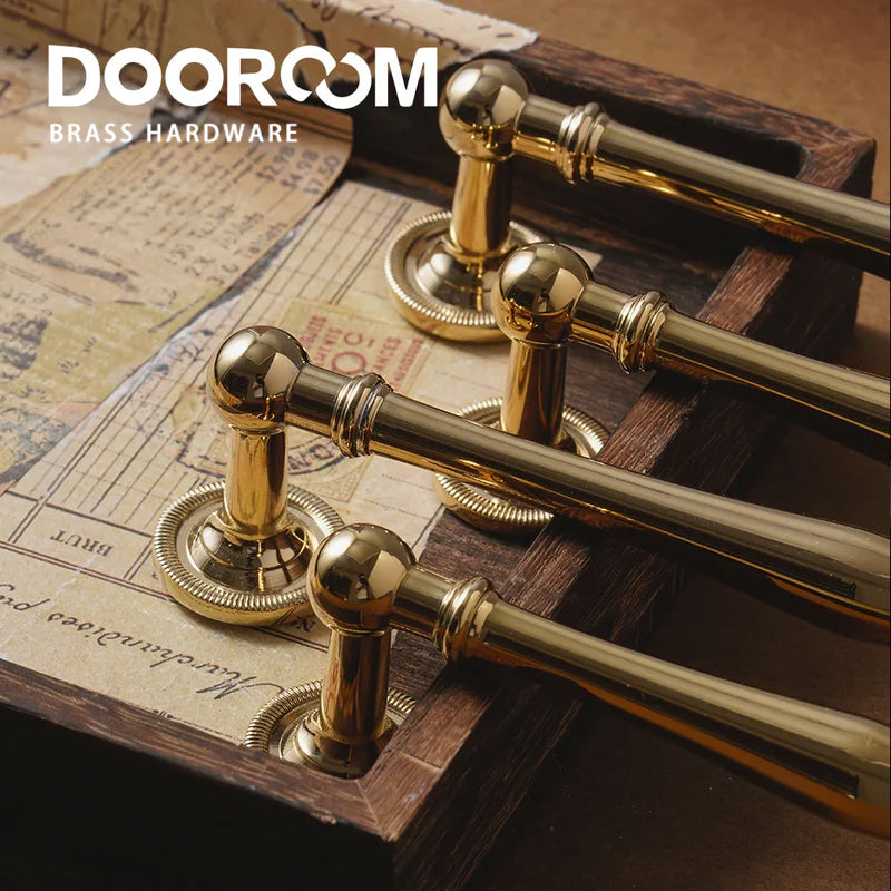 Dooroom Brass Furniture Handles Antique Brass Retro Style Cupboard Wardrobe Dresser Shoe Box Drawer Cabinet Pulls DOOROOM