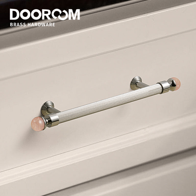 Dooroom Brass Furniture Handles Golden Cupboard Closet Cabinet Pulls T-Bar Acrylic Kitchen Modern Wardrobe Drawer Door Knobs DOOROOM