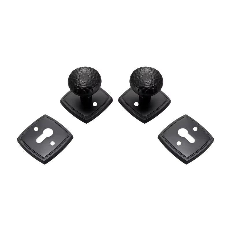 Dooroom Brass Door Lock Set Hammered Modern Bedroom Bathroom Double Lever Dummy Privacy Passage Hidden Handle Knob DOOROOM