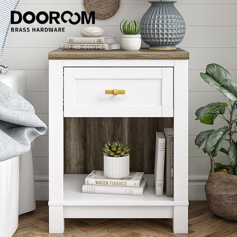 Dooroom Brass Knurled Furniture Handles Antique Brass Cupboard Wardrobe Dresser Shoe Box Drawer Cabinet T-bar Pulls DOOROOM