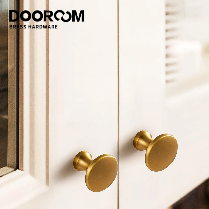 Dooroom Drawer Small Knobs Multiple Funiture Cabinet Handles Modern Simple Round Cupboard Door Knobs Golden Wardrobe Pulls DOOROOM