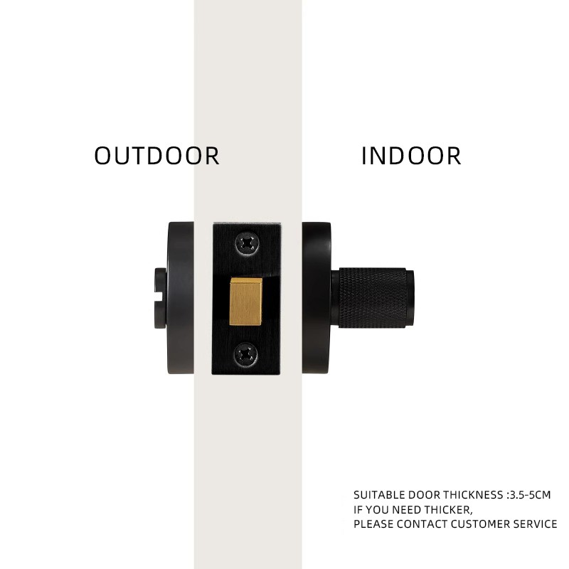 Dooroom brass knurled thumb turn key latch lever handle cylinder key escutcheon passage room lock DOOROOM