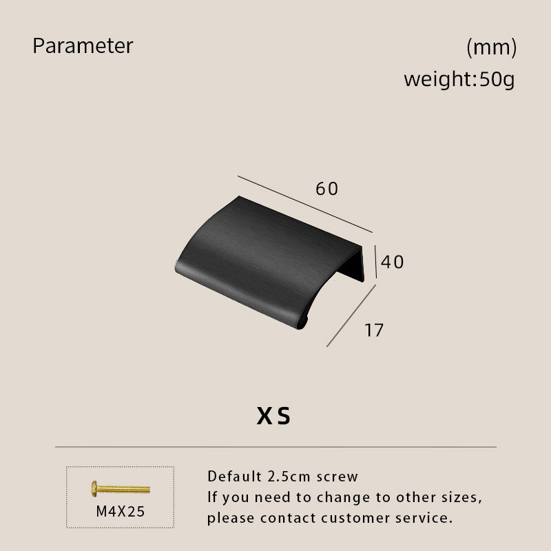 Dooroom Solid Brass Cabinet Drawer Cabinet Door Handle Comfortable Rounded Edge Lip Pull Extended Length Brushed Brass DOOROOM