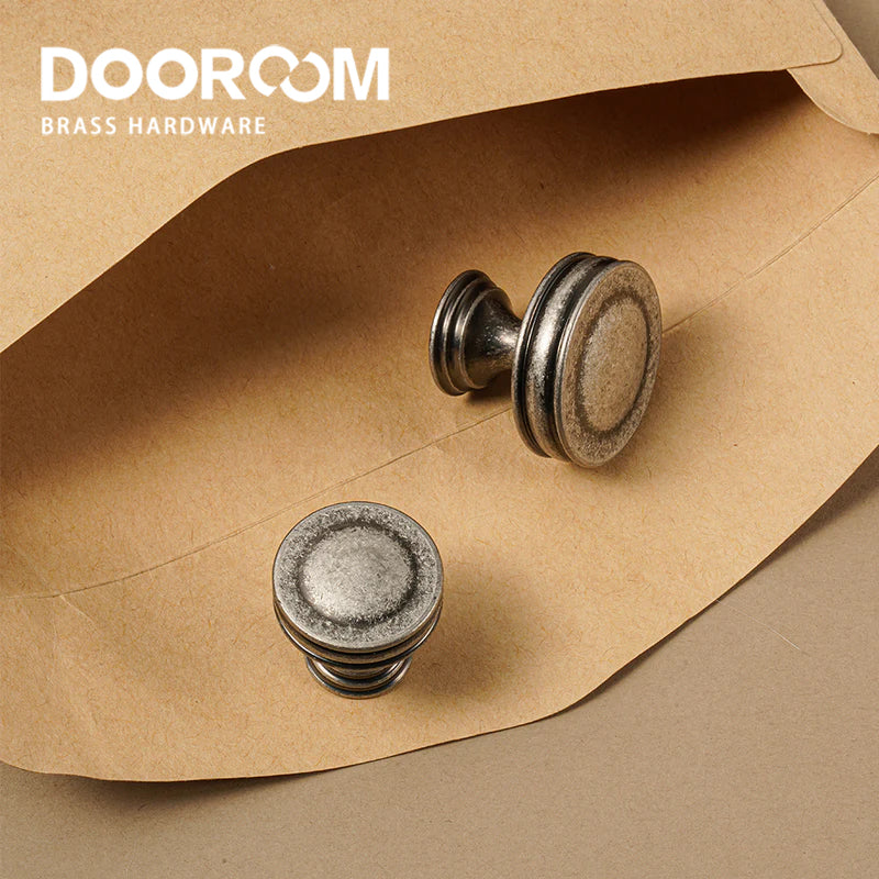 Dooroom Brass Vintage Style Antique Silver Furniture Handles Pulls Cupboard Wardrobe Dresser Wine Bar Drawer Cabinet Knobs DOOROOM