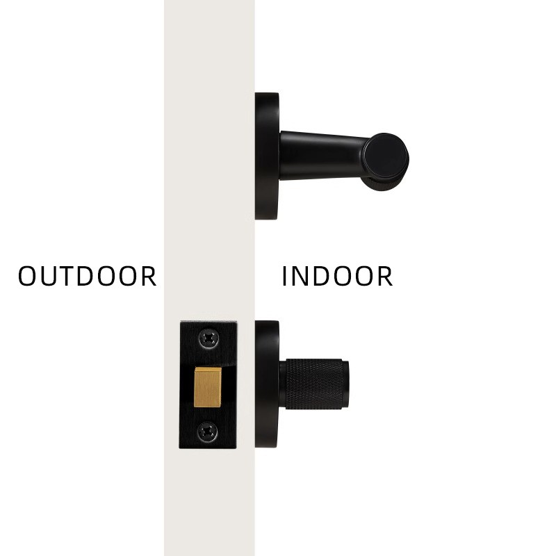Dooroom brass knurled thumb turn key latch lever handle cylinder key escutcheon passage room lock DOOROOM