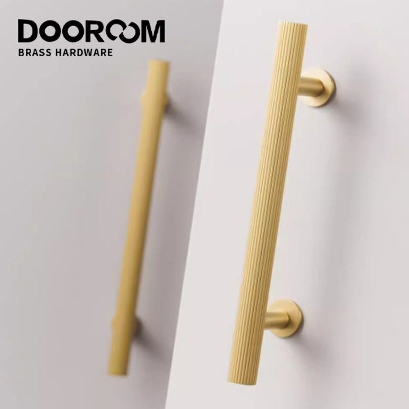 Dooroom Brass Linear Stripe Furniture Handles Antique Brass Cupboard Wardrobe Dresser Shoe Box Drawer Cabinet T-bar Pulls DOOROOM