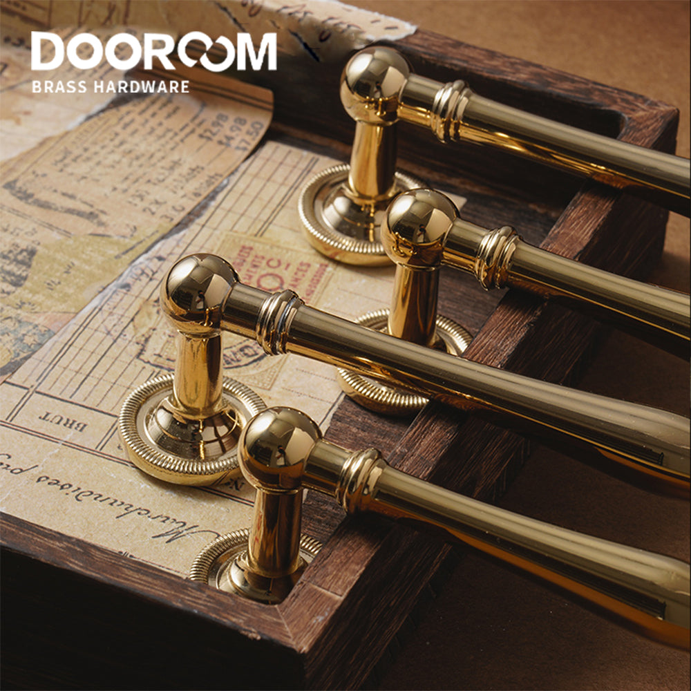 Dooroom Brass Furniture Handles Antique Brass Retro Style Cupboard Wardrobe Dresser Shoe Box Drawer Cabinet Pulls DOOROOM