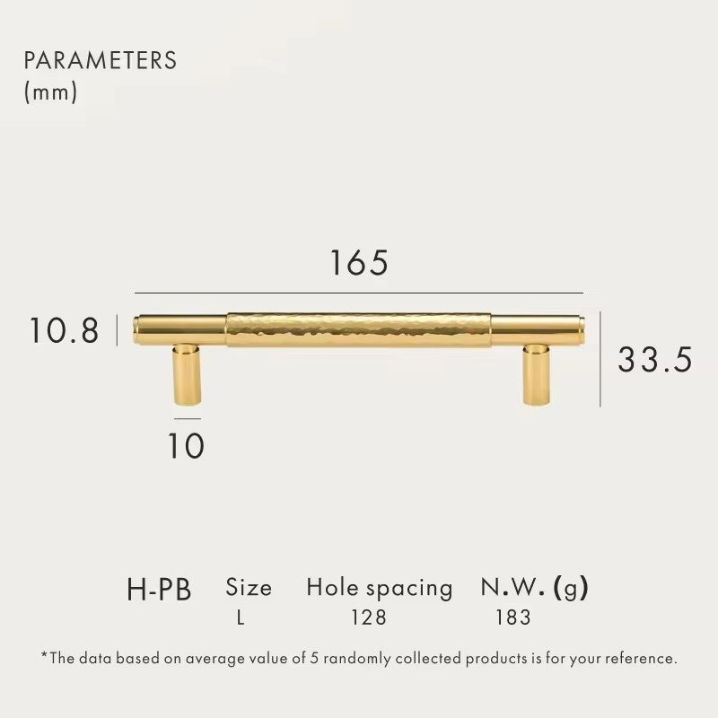 Dooroom Brass Furniture Handles Modern Hammered Yellow Bronze Cupboard Wardrobe Dresser Shoe Box Drawer Cabinet Knobs T-Bar DOOROOM