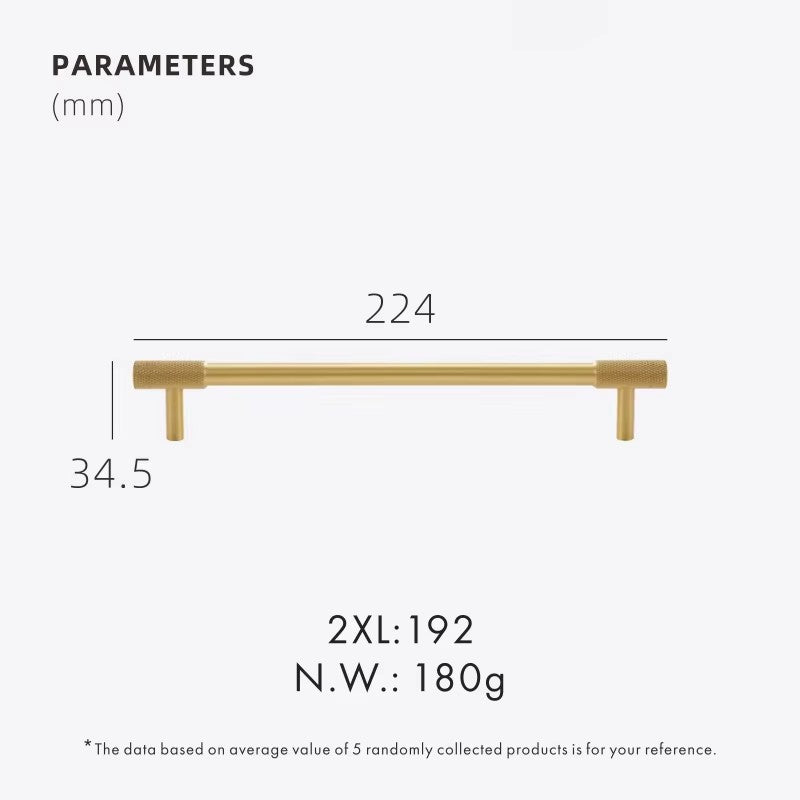 Dooroom Brass Knurling Furniture Handles Long Round Modern Pulls Cupboard Wardrobe Dresser Shoe Box Drawer Cabinet Wine Bar Knob DOOROOM