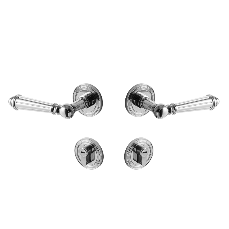 Dooroom Brass Door Lever Set Bright Silver French Retro Bedroom Gold Chrome New Classic Solid Wood Interior Lock Set Dummy Lock DOOROOM