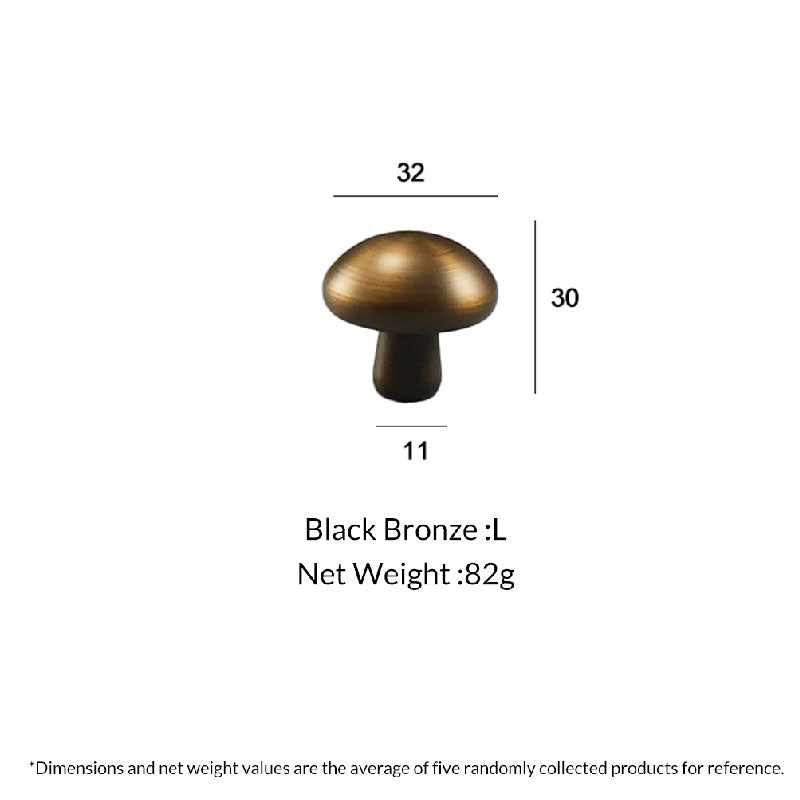 Dooroom 1 Inch Matt Black Antique Brass Cabinet Knobs Modern Dresser Round Knobs Brass Mushroom Shape Pulls for Kitchen DOOROOM