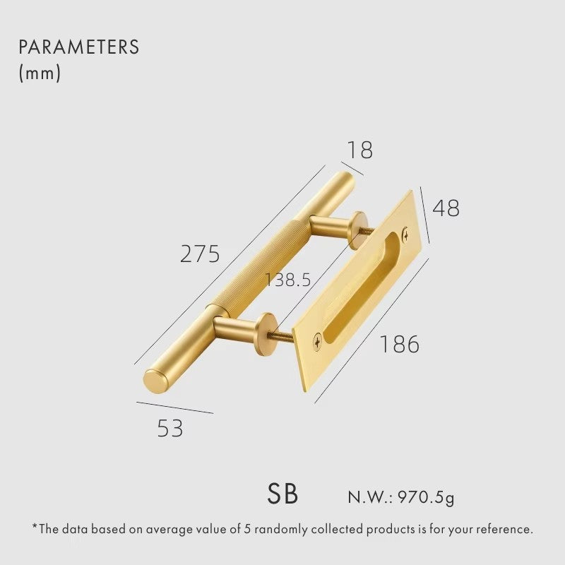 Dooroom Brass Barn Sliding Door Handle Modern American Push Pull Kicken Living Room Bathroom Balcony DOOROOM