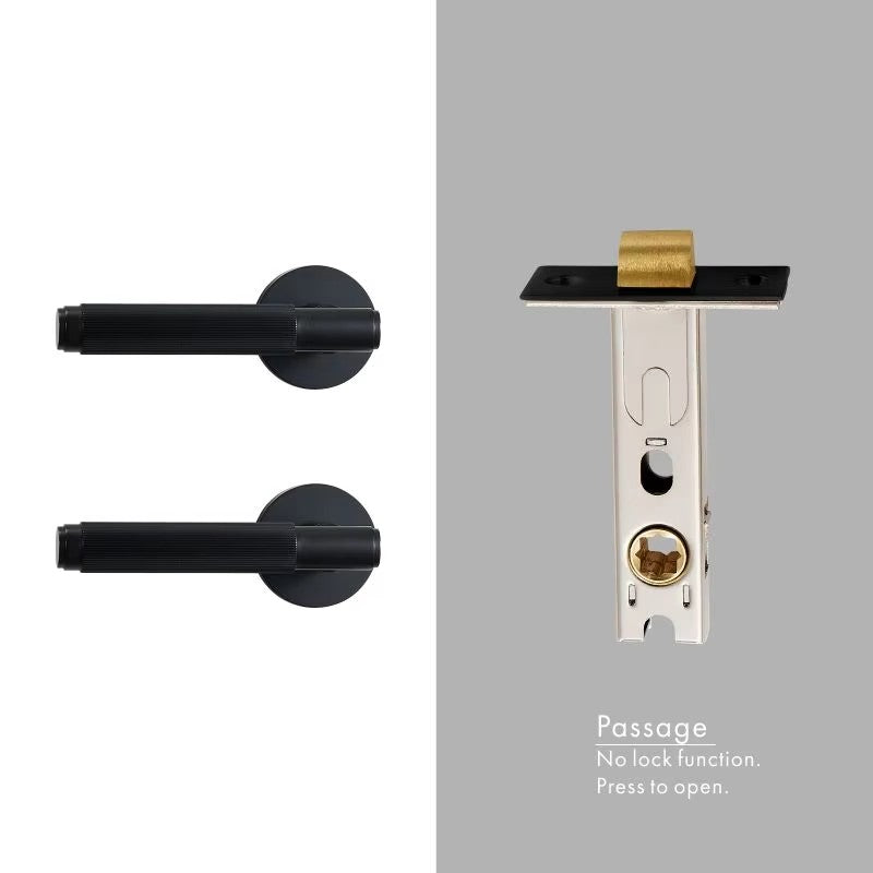 Dooroom Brass Door Lever Set Interior Bedroom Bathroom Dummy lock Set Privacy Passage Locks Tubular Latch linear Thumb Turn DOOROOM