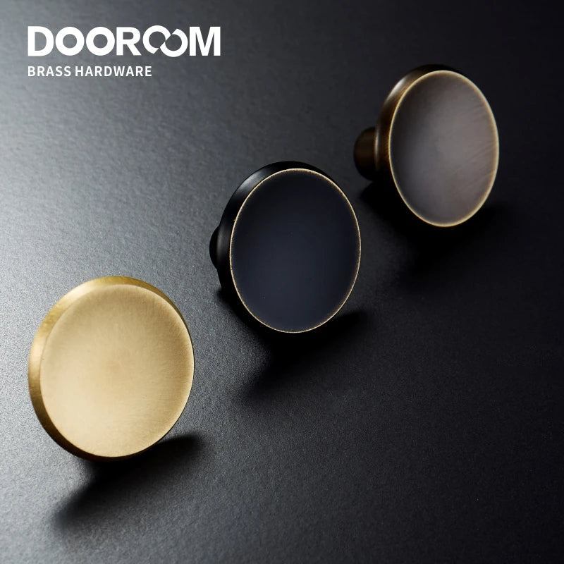 Dooroom New Solid Brass Furniture Handles Comfortable Cabinet Door Wardrobe Dresser Drawer Pulls American Rural Knobs DOOROOM