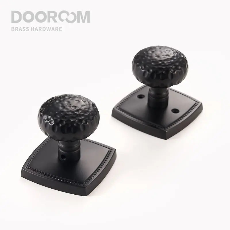 Dooroom Brass Door Lock Set Hammered Modern Bedroom Bathroom Double Lever Dummy Privacy Passage Hidden Handle Knob DOOROOM