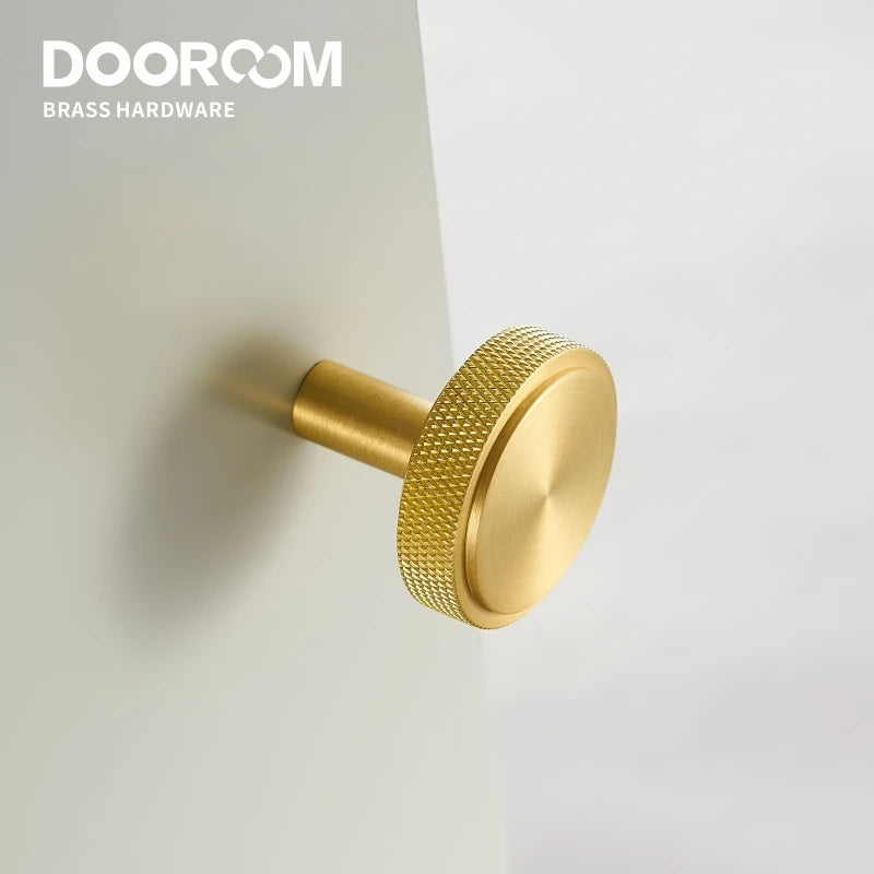 Dooroom Brass Knurling Furniture Handles Long Round Modern Pulls Cupboard Wardrobe Dresser Shoe Box Drawer Cabinet Wine Bar Knob DOOROOM