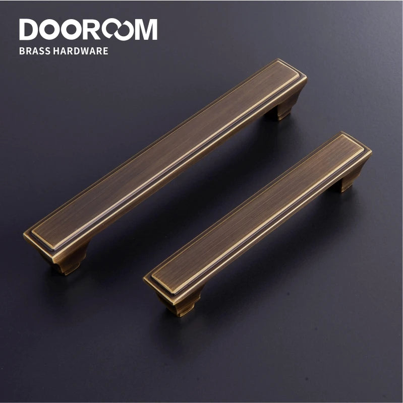 Dooroom Brass Furniture Handles Cupboard Wardrobe Dresser Cabinet Door European American Modern Chinese Black Pulls DOOROOM