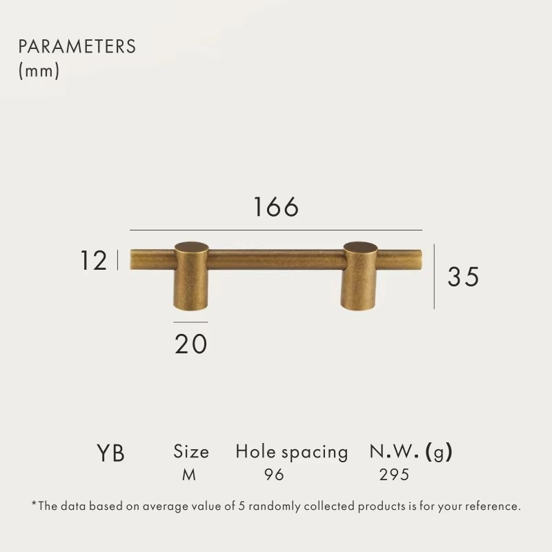 Dooroom Brass Furniture Handles Modern Yellow Bronze Cupboard Wardrobe Dresser Shoe Box Drawer Cabinet Knobs T-Bar DOOROOM