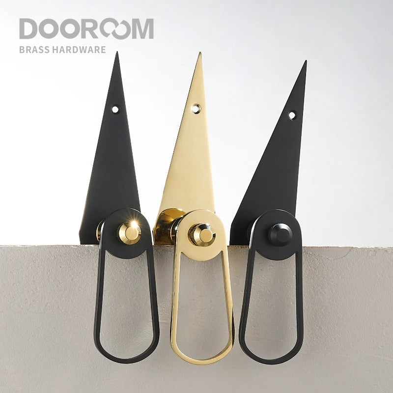 Dooroom Brass Door Lever Ultra-thin Mute Black Gold Modern Interior Bedroom Bathroom Wood Door Lock Long Plate Split Handle Knob DOOROOM