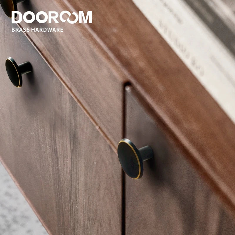 Dooroom New Solid Brass Furniture Handles Comfortable Cabinet Door Wardrobe Dresser Drawer Pulls American Rural Knobs DOOROOM
