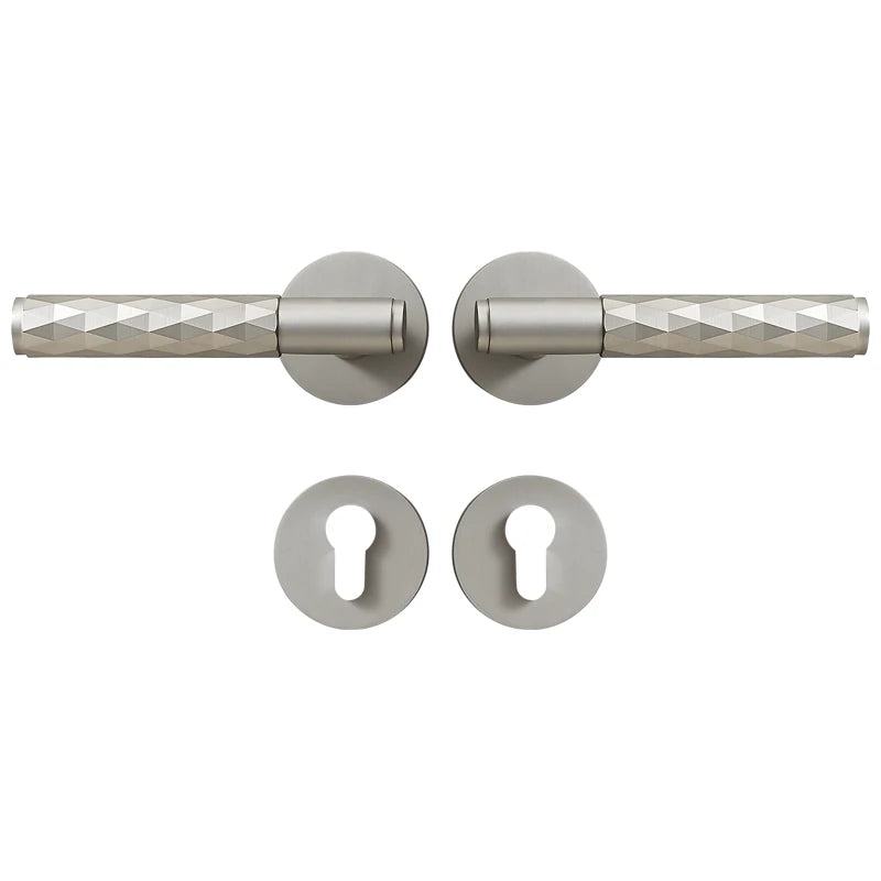 Dooroom Brass Door Lock Set Brushed Nickel Hammered Interior Bedroom Bathroom Double Wood Door Lever Set Dummy Privacy Passage DOOROOM