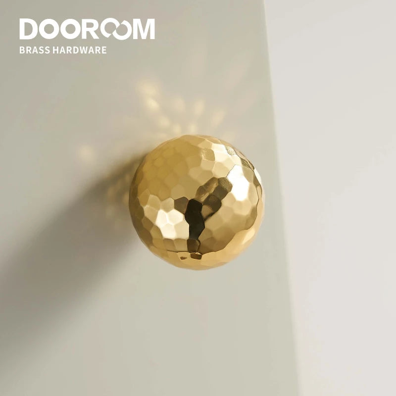 Dooroom Brass Hammered Furniture Handles Ball T Shaped And Long Pulls Cupboard Wardrobe Dresser Shoe Box Drawer Cabinet Knobs DOOROOM