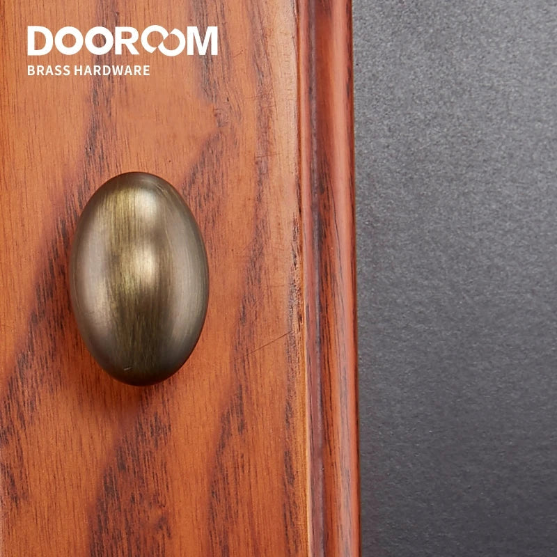 Dooroom Brass Egg Furniture Handles Wardrobe Dresser Cupboard Cabinet Door Drawer Shoe Box Pulls Pastoral Mediterranean Knobs DOOROOM
