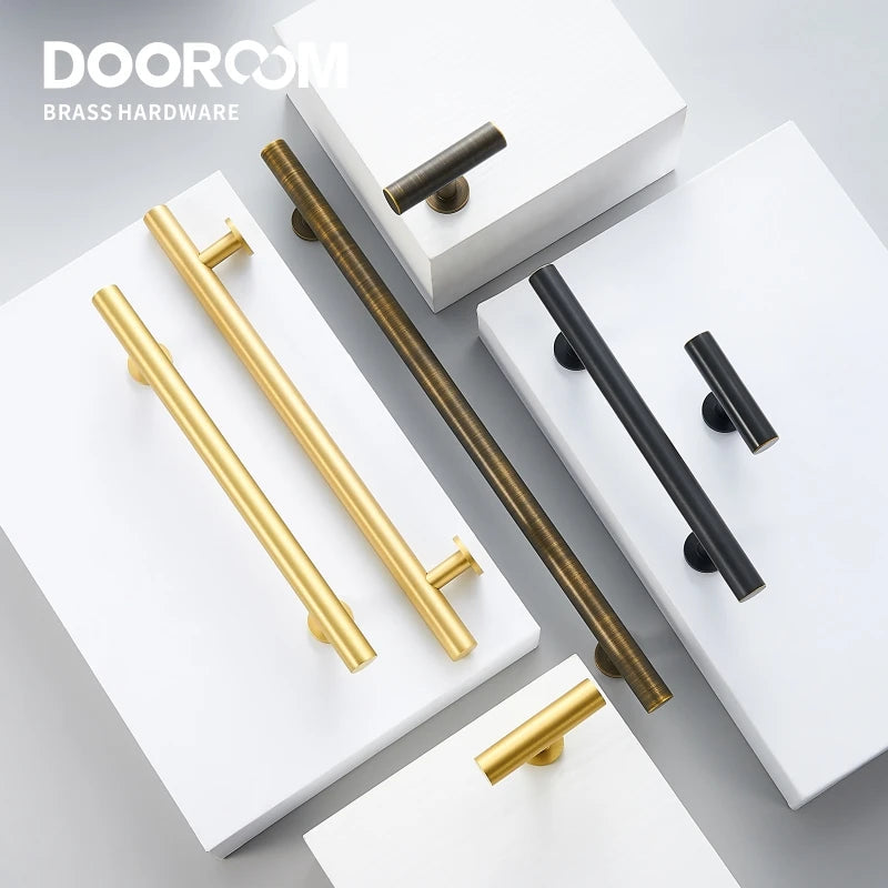 Dooroom Brass Furniture Handles Modern Nordic Pulls Wardrobe Dresser Cupboard Cabinet Drawer Shoe Box Wine Bar Knobs DOOROOM
