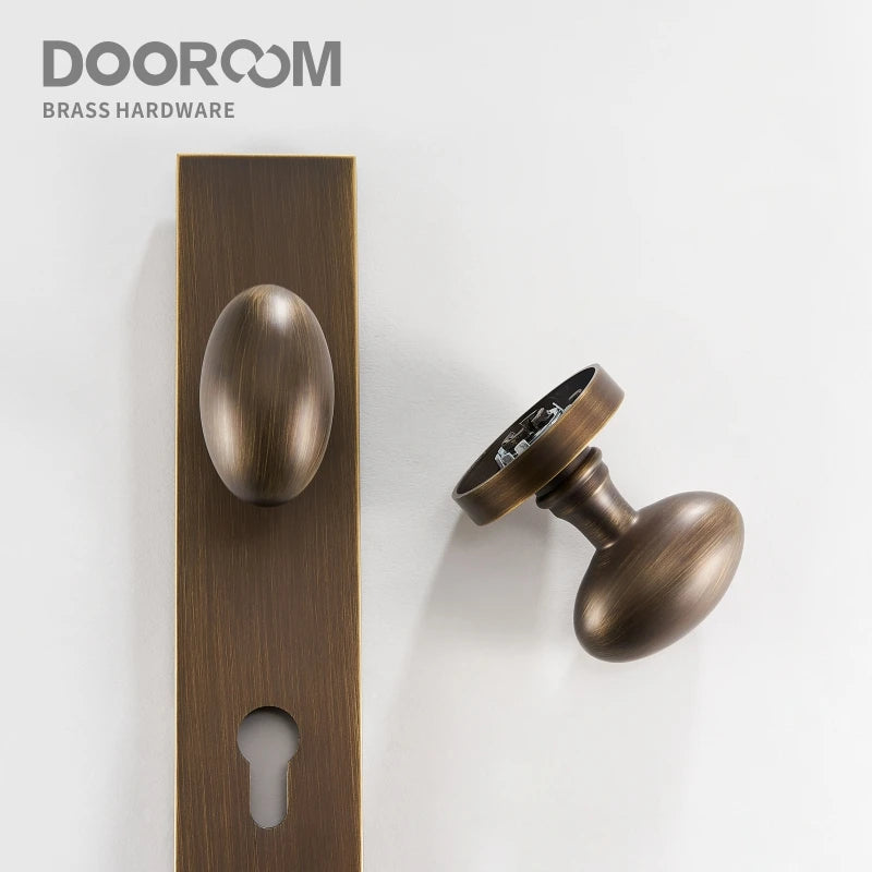 Dooroom Brass Door Lock Set Modern Interior Bedroom Bathroom Double Wood Door Lever Set Dummy Privacy Passage Hidden Door Lock DOOROOM