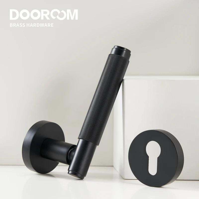 Dooroom Brass Door Lever Set Interior Bedroom Bathroom Dummy lock Set Privacy Passage Locks Tubular Latch linear Thumb Turn DOOROOM