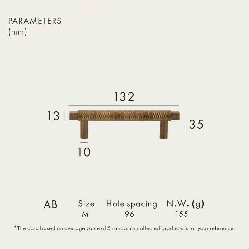 Dooroom Brass Furniture Handles Modern Knurled Antique Brass Cupboard Wardrobe Dresser Shoe Box Drawer Cabinet Knobs T-Bar DOOROOM
