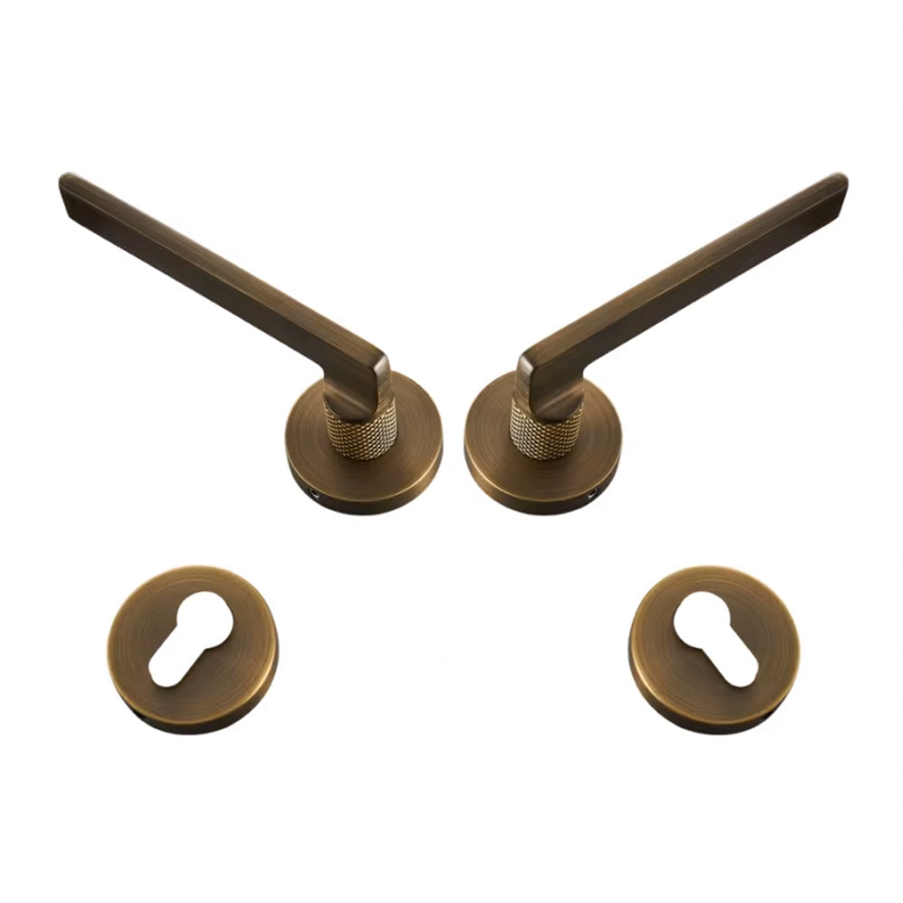 Dooroom Brass Door Lever Mute Black Gold Interior Bedroom Bathroom Wood Door Lock Set Dummy Handle Knob DOOROOM
