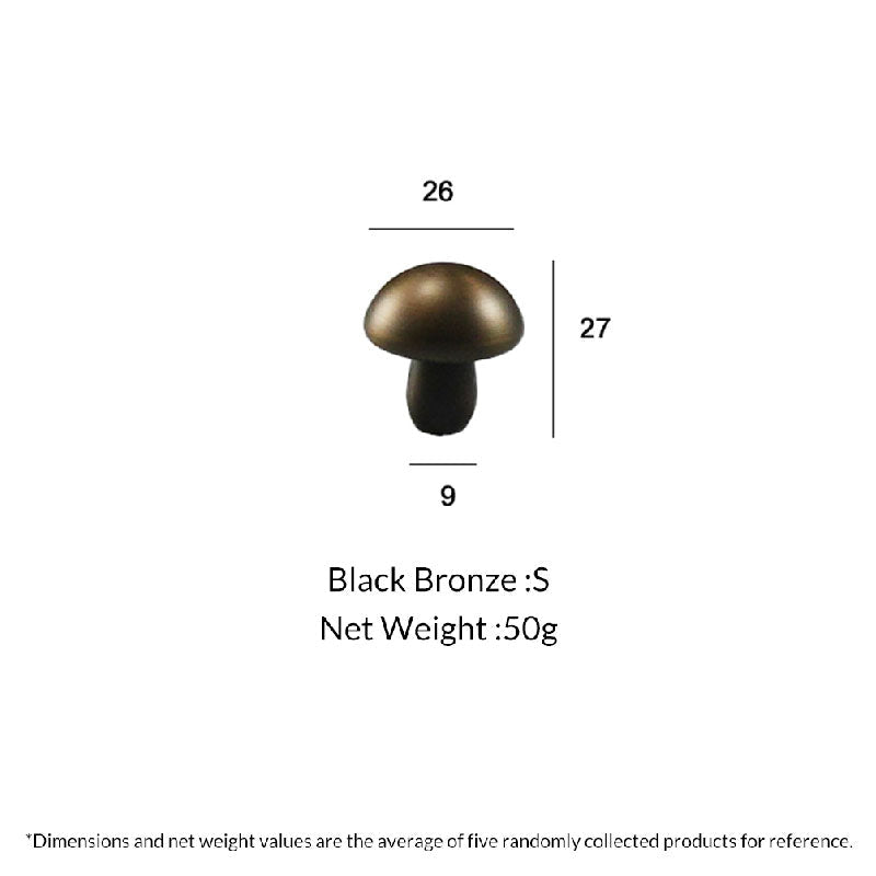 Dooroom 1 Inch Matt Black Antique Brass Cabinet Knobs Modern Dresser Round Knobs Brass Mushroom Shape Pulls for Kitchen DOOROOM
