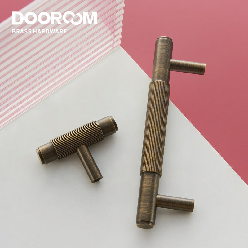 Dooroom Antique Brass Stripe Furniture Handles Modern Wardrobe Dresser Cupboard Cabinet Drawer Wine Bar Shoe Box Pulls Knobs DOOROOM