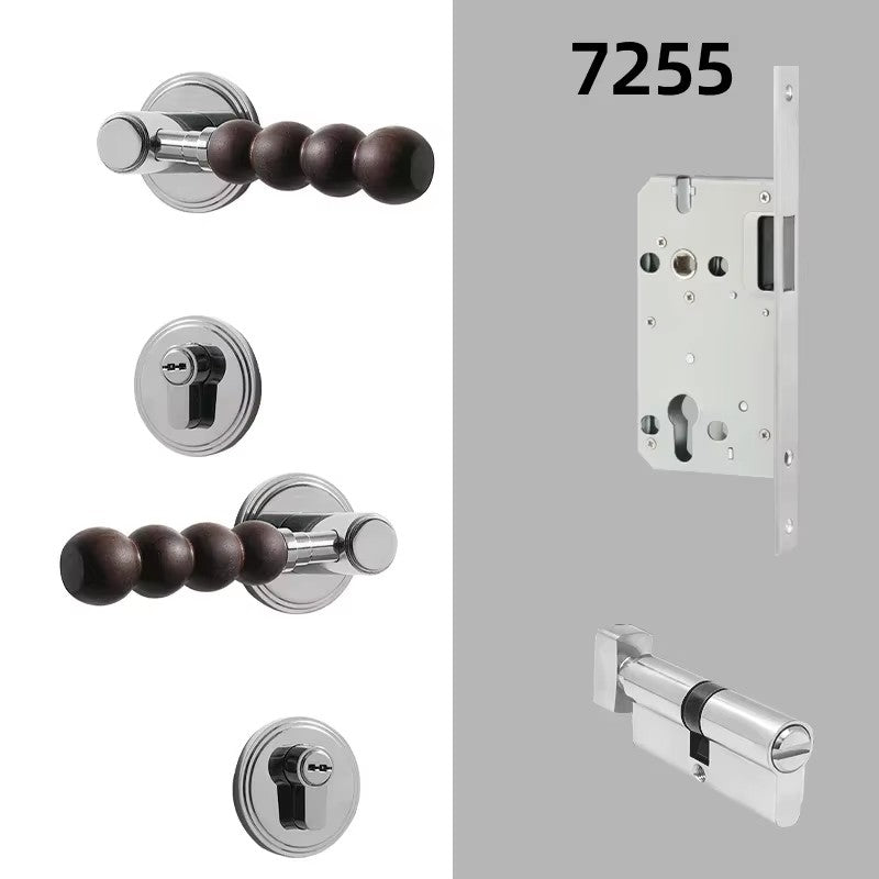 Dooroom Brass Walnut Door Lock Set Modern Walnut Wood Modern Furniture Room Door Handle Magnetic Mute Bathroom Bedroom Door Lock DOOROOM