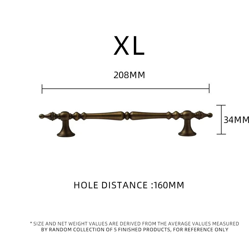 Dooroom Brass Furniture Handles Retro Antique Bronze Senior Solid Drawer Knob Kitchen Cabinet Drawer Wardrobe Hardware Handle DOOROOM