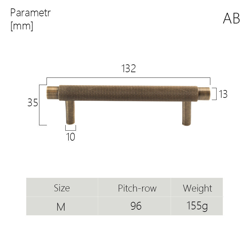 Dooroom Brass Furniture Handles Modern Knurled Antique Brass Cupboard Wardrobe Dresser Shoe Box Drawer Cabinet Knobs T-Bar DOOROOM
