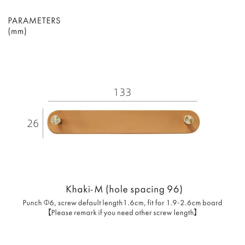 Dooroom Brass Furniture Handles Red Cow Leather Nordic DOOROOM