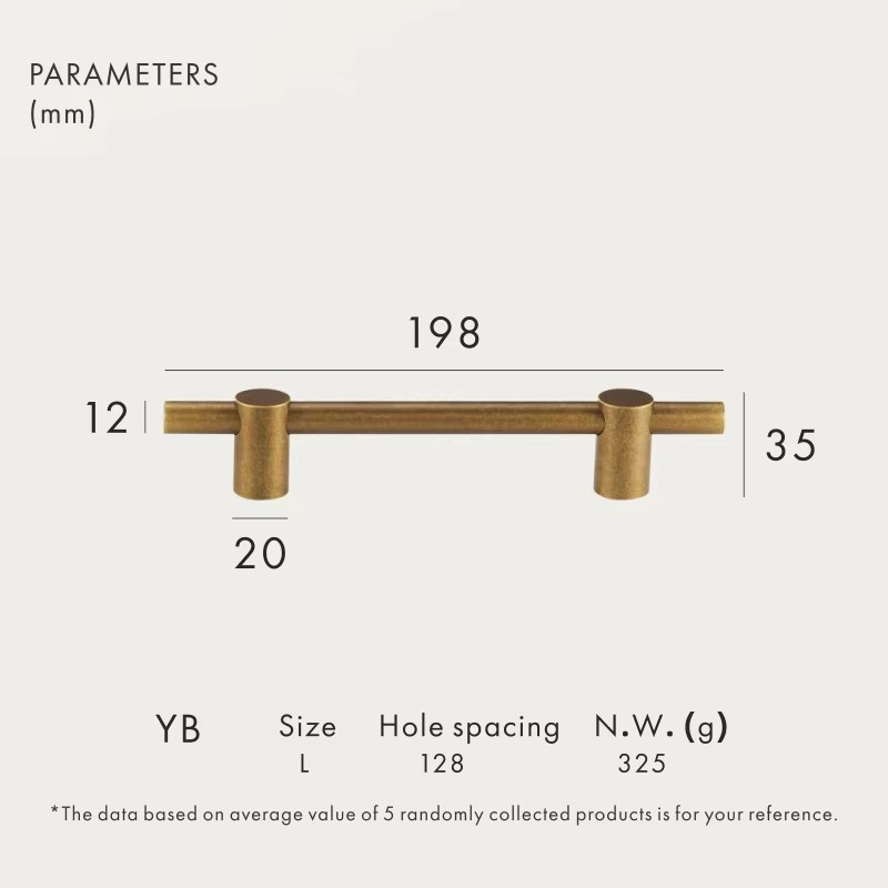 Dooroom Brass Furniture Handles Modern Yellow Bronze Cupboard Wardrobe Dresser Shoe Box Drawer Cabinet Knobs T-Bar DOOROOM