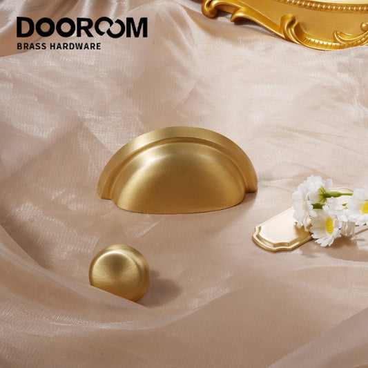 Dooroom Brass Furniture Handles Higher Quality Handle Cupboard Wardrobe Dresser Shoe Box Drawer Bin Pulls Hardware Tools DOOROOM