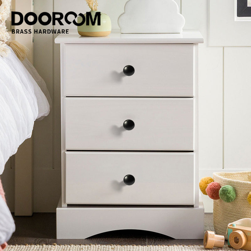 Dooroom 1 Inch Matt Black Antique Brass Cabinet Knobs Modern Dresser Round Knobs Brass Mushroom Shape Pulls for Kitchen DOOROOM