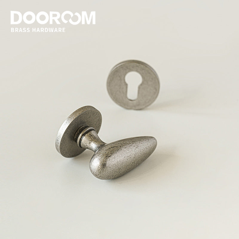 Dooroom Brass Door Lock Set Minimalist Ancient Silver Interior Bedroom Bathroom Dummy Privacy Passage Hidden Door Lock DOOROOM