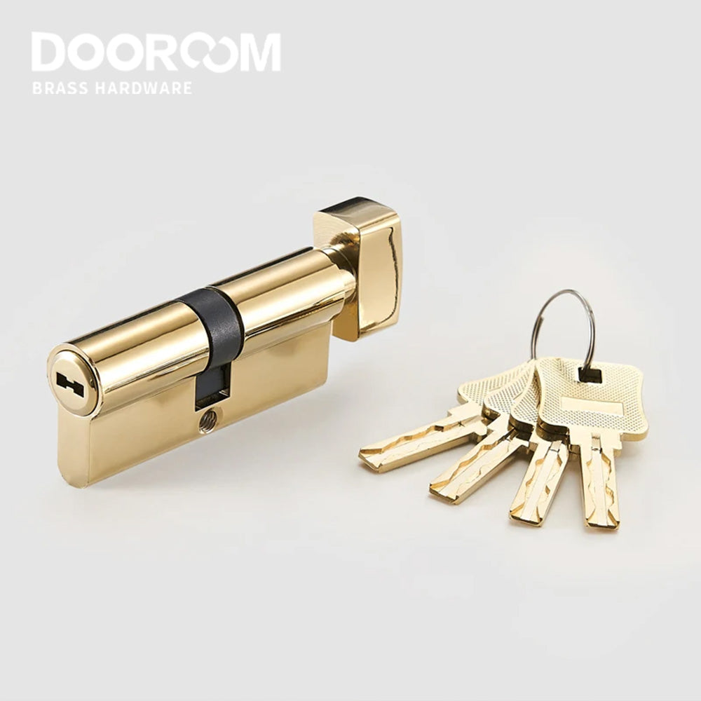 Dooroom Thumb-Turn Euro Cylinder Door Lock Barrel 75mm Brass Made Multi Colours Optional DOOROOM